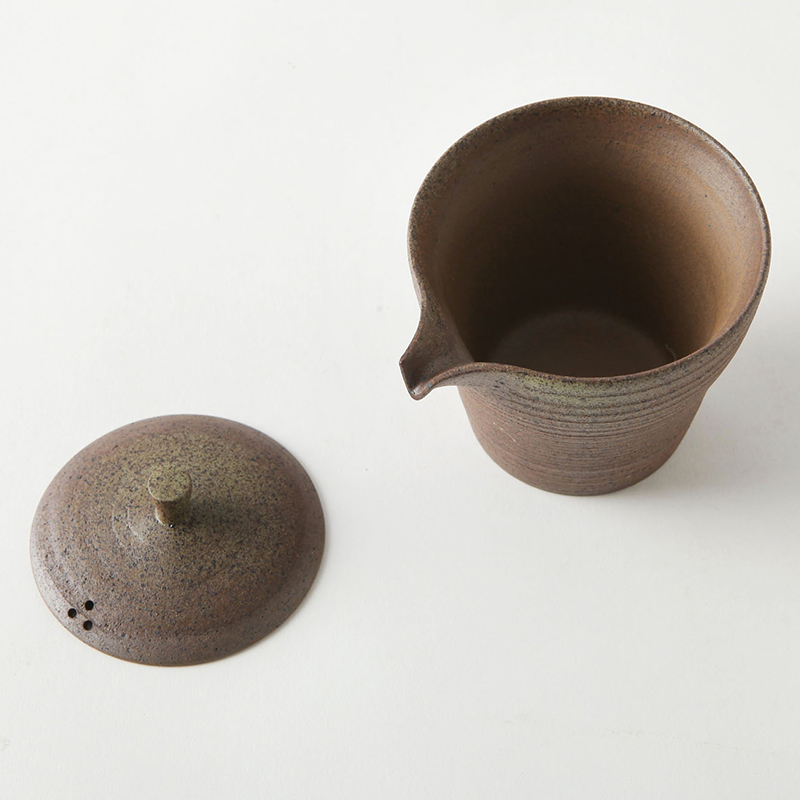 Coarse pottery tureen ceramic cups kung fu tea set Japanese pottery purple sand tea bowl hand grasp pot of up and a half up