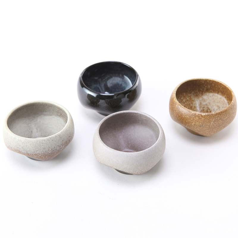 The ancient garden of coarse pottery cups Japanese kung fu tea master single building lamp cup cup of yixing purple sand pottery and porcelain tea cups