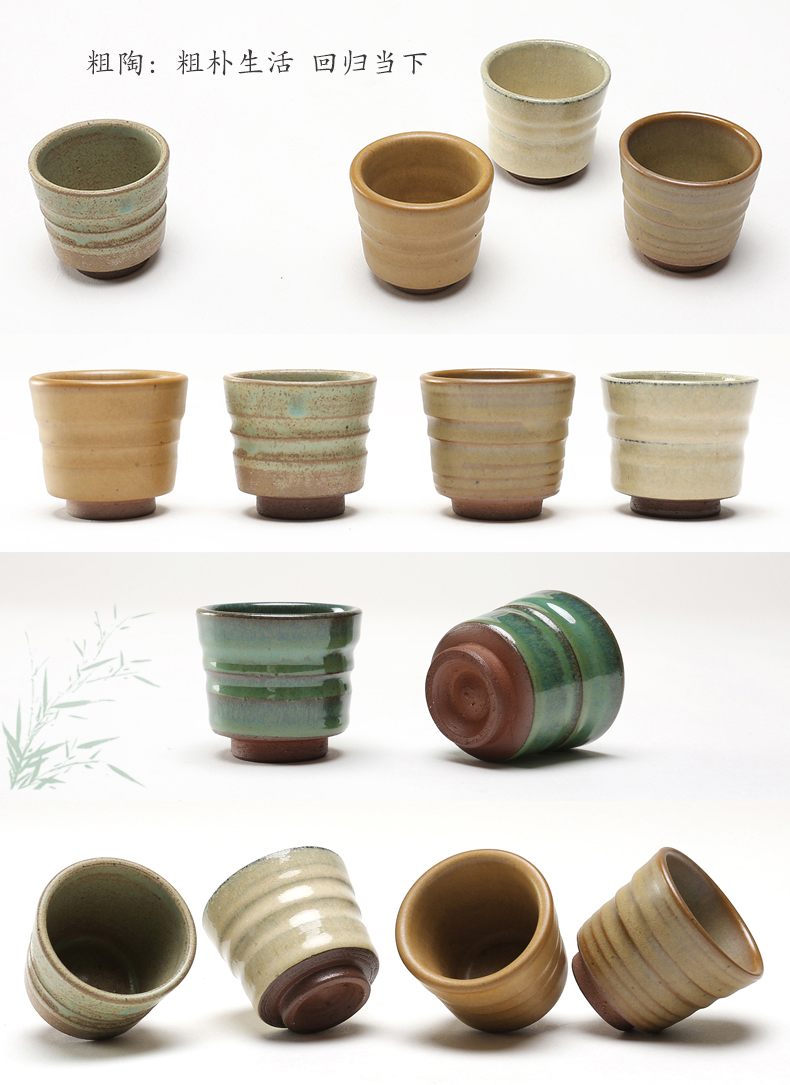 The ancient garden of coarse pottery cups Japanese kung fu tea master single building lamp cup cup of yixing purple sand pottery and porcelain tea cups