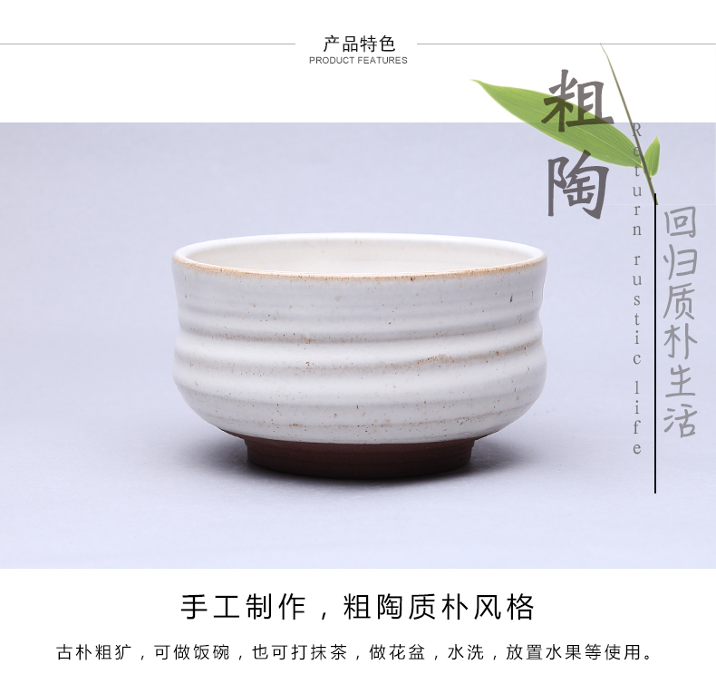 The ancient garden of coarse pottery checking tea tea snacks candy point ceramic bowl large Japanese large bowl bowl