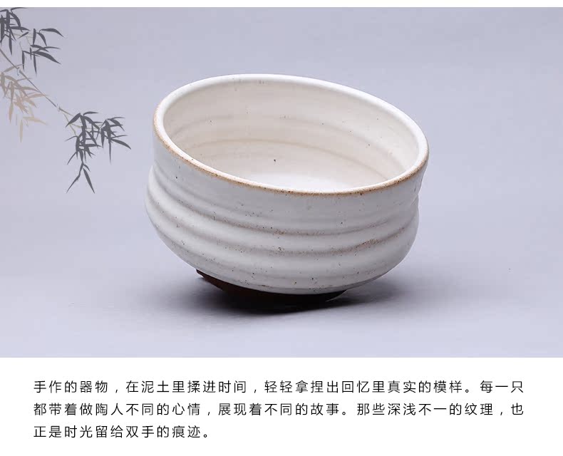 The ancient garden of coarse pottery checking tea tea snacks candy point ceramic bowl large Japanese large bowl bowl