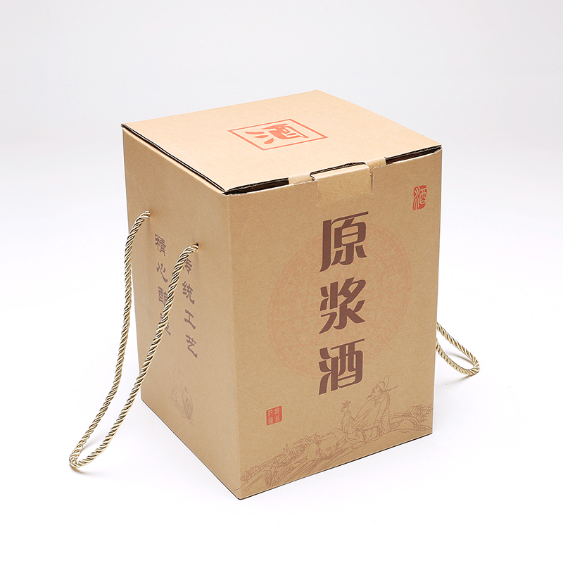 The ancient garden ceramic bottle parts kraft paper hand carry carton box 3 kg 5 jins of jars of general wine box packaging