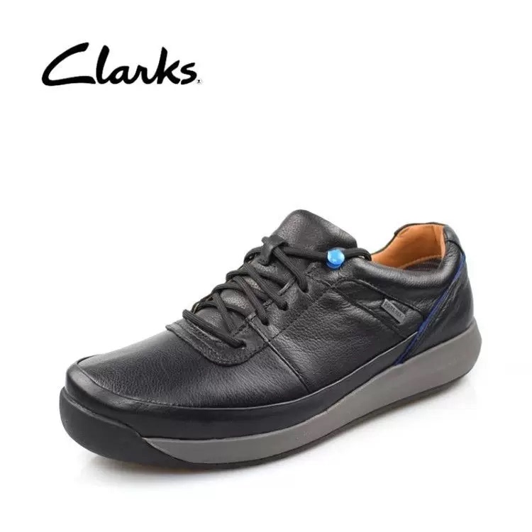 Clarks Men's Shoes Waterproof Soft Cowhide Business Casual Outdoor Lightweight Thick-Soled Non-Slip Leather Shoes Gore-Tex
