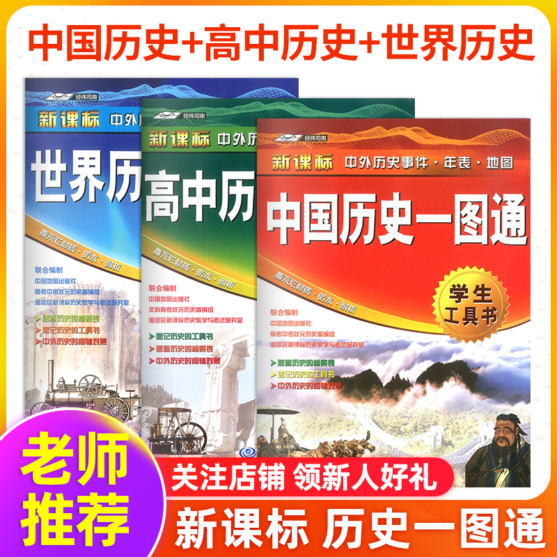 (All three volumes) World History One Titutong High School History One Titutong China Historical One Tutong Part of Chinese History Events chronograph Map Students' Tool Books First High School Historical Speed Charquick Retrieval Retrieval