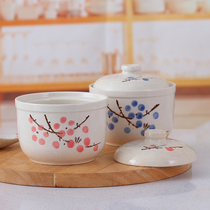 Original flavor ceramic stew cup covered with water steamed egg birds nest soup yogurt small Bowl Shaxian snack home steamed rice
