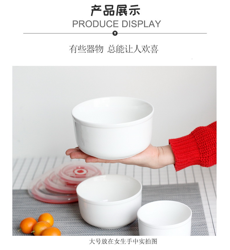 Chủ nghĩa nguyên bản có nắp tươi bát lớn hộp cơm trưa bát lớn bát bếp nhà có nắp đậy lò vi sóng - Hộp cơm điện sưởi ấm bộ hộp cơm giữ nhiệt lock&lock easy carry 2l lhc8039