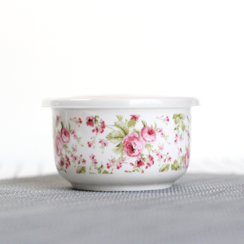 Original Flavourism Refreshing Bowl Small ceramic bowl with lid swatter Steamed Egg Round Cute Canteen Stay