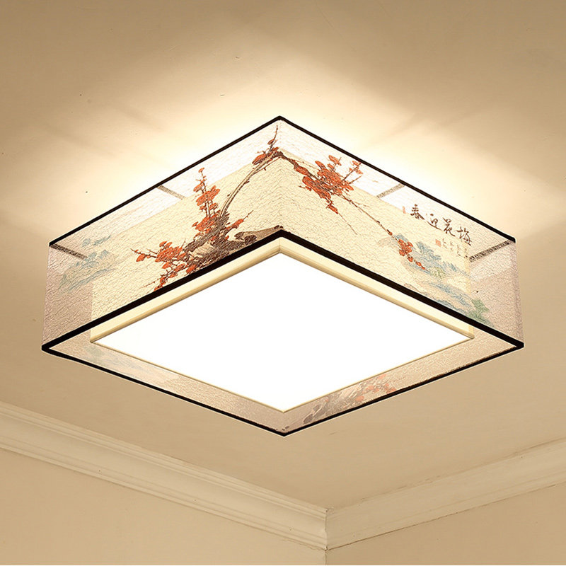 New Chinese suction light lamp modern bedroom lighting LED circular minimalist creative book house plum Chinese bedroom lamps