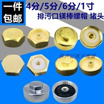 Electric water heater magnesium rod nut sewage outlet hexagon copper screw cap plug 4 minutes 5 minutes 6 minutes 1 inch general accessories