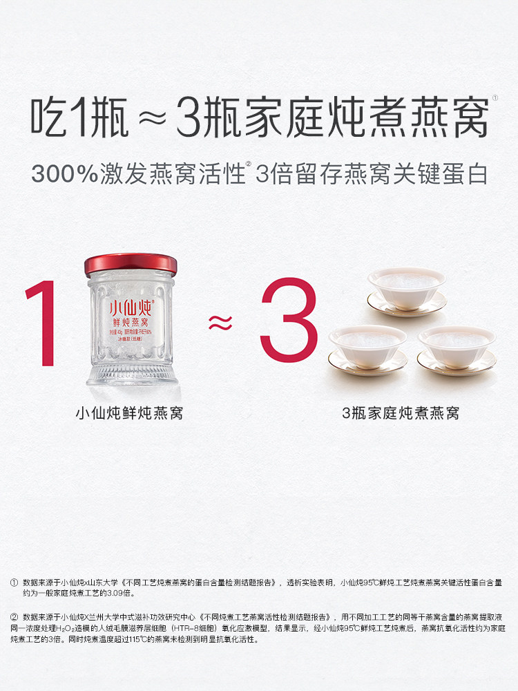 Xiaoxian Stewed Fresh Bird's Nest Small Fresh Bottle 43g Series Package with Rock Sugar/Sugar-Free Ready-To-Eat Nutritional Supplement for Pregnant Women
