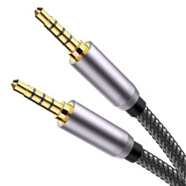 Mobile phone live audio line 3 5mmK singing bar microphone sound card line live mobile phone three-pole 4-level 4-section