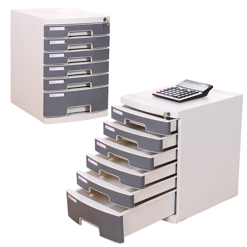 Effective File Cabinet A4 Desktop Six Layer Lock Plastic Drawer Type