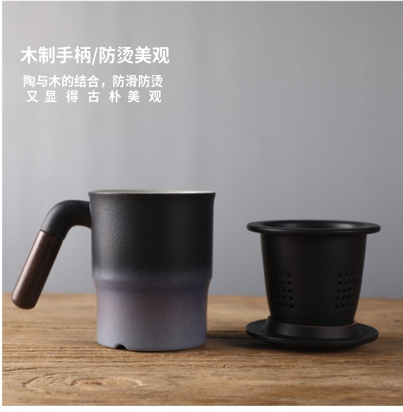 Creative Japanese ceramic cup individuality tide restoring ancient ways of household tea mugs office separation of tea cups