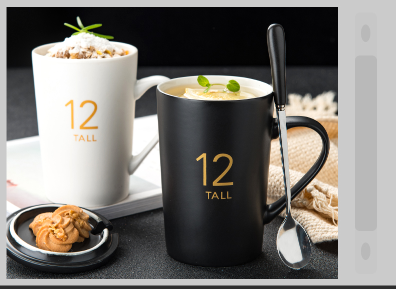 Creative ceramic cup ultimately responds cup home mark cup with cover spoon coffee cup tea custom men 's and women' s move trend