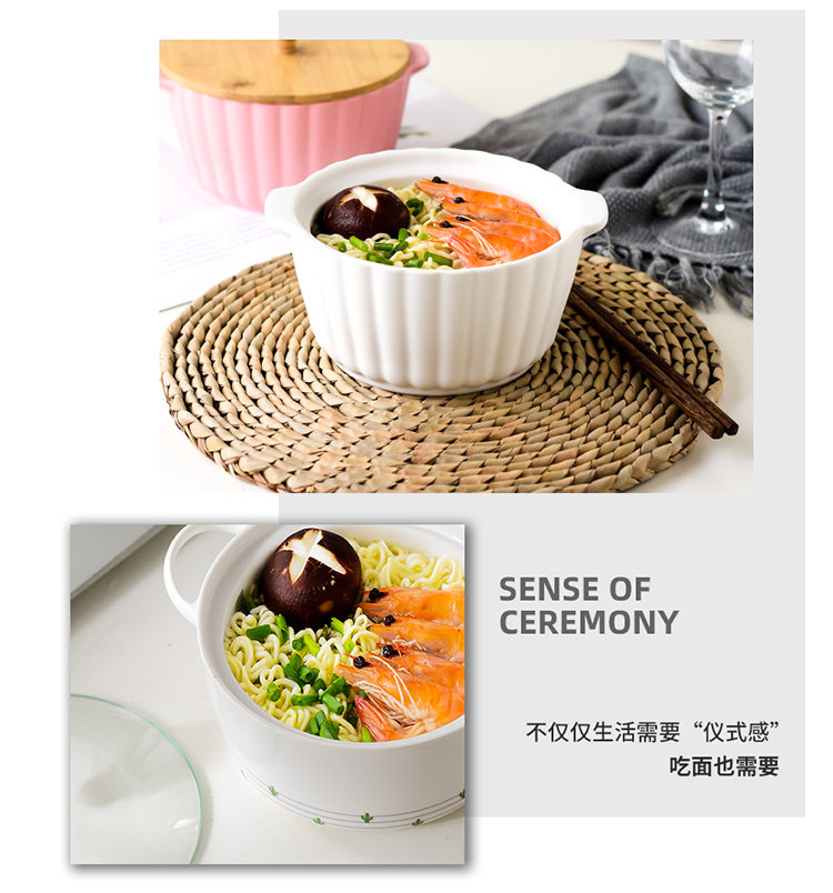 The Nordic style, creative and lovely ceramic bowl individual students mercifully rainbow such use one household utensils with cover fruit bowl
