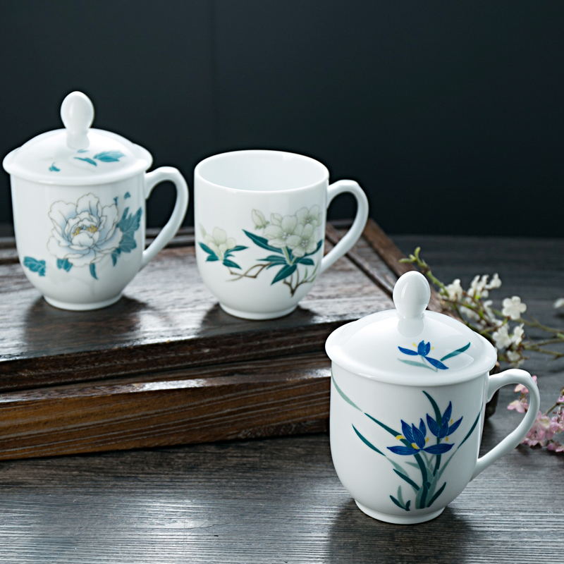 Under the liling glaze color ceramic keller creative gift cups with cover cup office conference room in the hotel tea cup