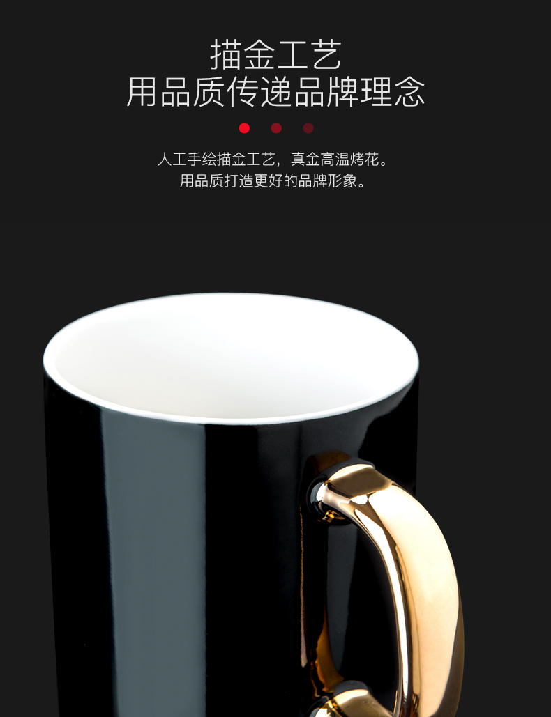 European creative paint glass printing enterprise advertising gift mugs customize LOGO ceramic cup cup