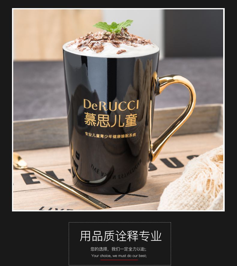 European creative paint glass printing enterprise advertising gift mugs customize LOGO ceramic cup cup