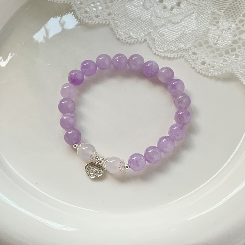 Natural Niche Amethyst Bracelet for Women, Light Luxury Purple Jade Friendship Bracelet, Agate Bracelet for Good Luck, Back-To-School Gift for Friends, Trendy