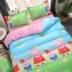 Giường cotton bốn mảnh 1,2 m 1,5 ký túc xá đơn ba mảnh lưới đỏ đôi 1,8m chăn trải giường Bộ đồ giường bốn mảnh