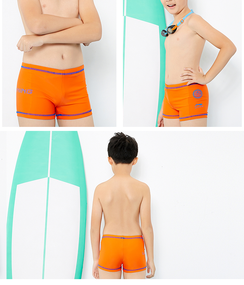 Quần bơi trẻ em Li Ning Quần bơi trẻ em quần boxer trẻ em lớn, quần bơi nhanh khô, đồ bơi trẻ em, 5-6-12 tuổi quần bơi trẻ em