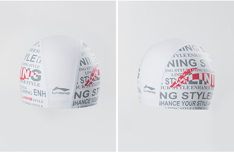 Mũ bơi Li Ning nam và nữ dành cho người lớn tóc dài không thấm nước bịt tai mà không có đầu pu mũ bơi in thời trang để tăng mũ bơi mũ bơi hoa