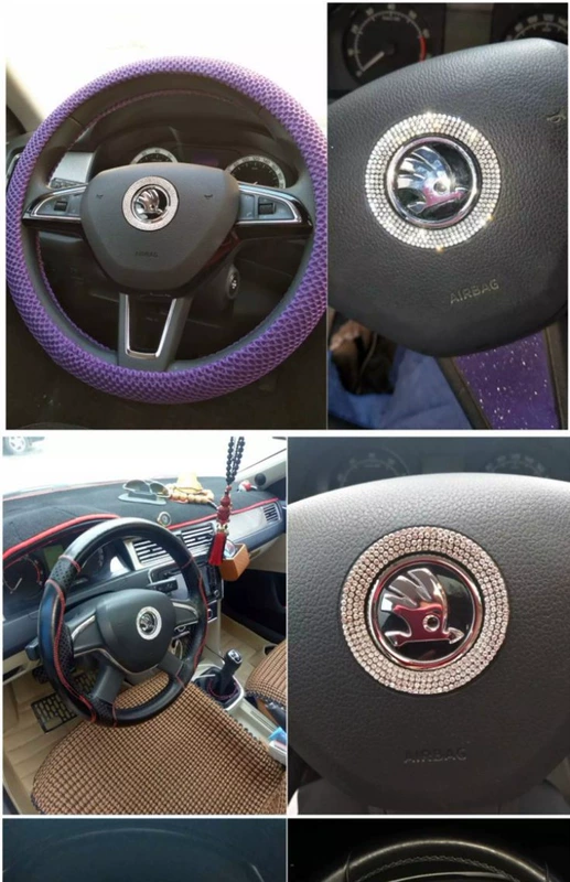 Skoda Hao Rui Ming Rui Jing Rui sửa đổi tay lái trang trí xe cung cấp sequin xe sticker dán xe dán - Ô tô nội thất Accesseries đồ chơi trang trí xe hơi