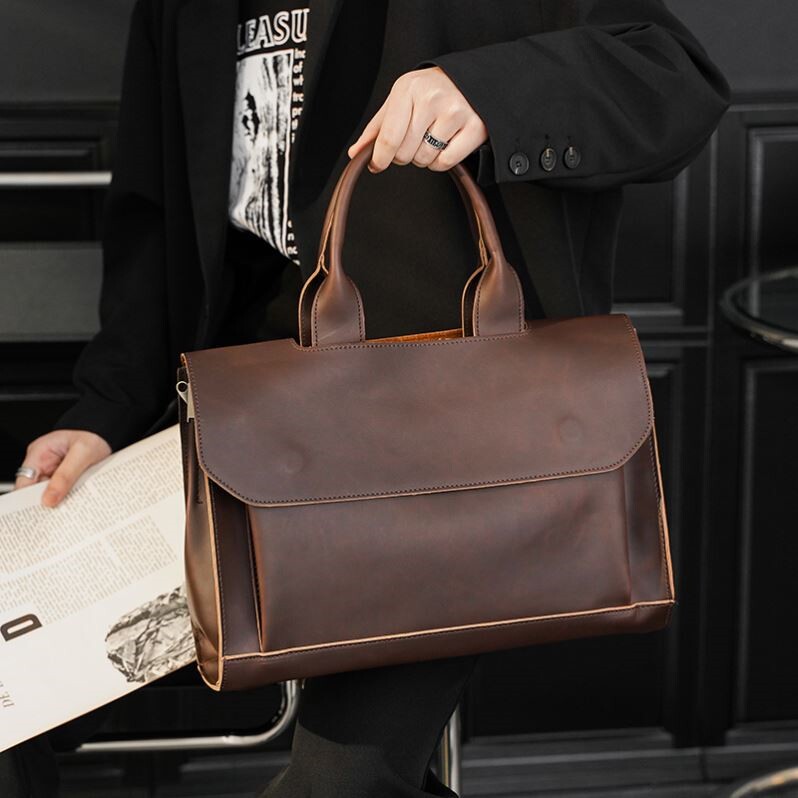 Original innovative trend package fashion leisure men's retro-shoulder bag business briefcase Englishbag
