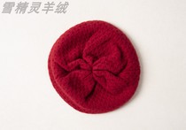 Snow Elf Cashmere ~ Practical Warm Function Small Pieces Red Three Yarn Thick Cashmere Capré Berets