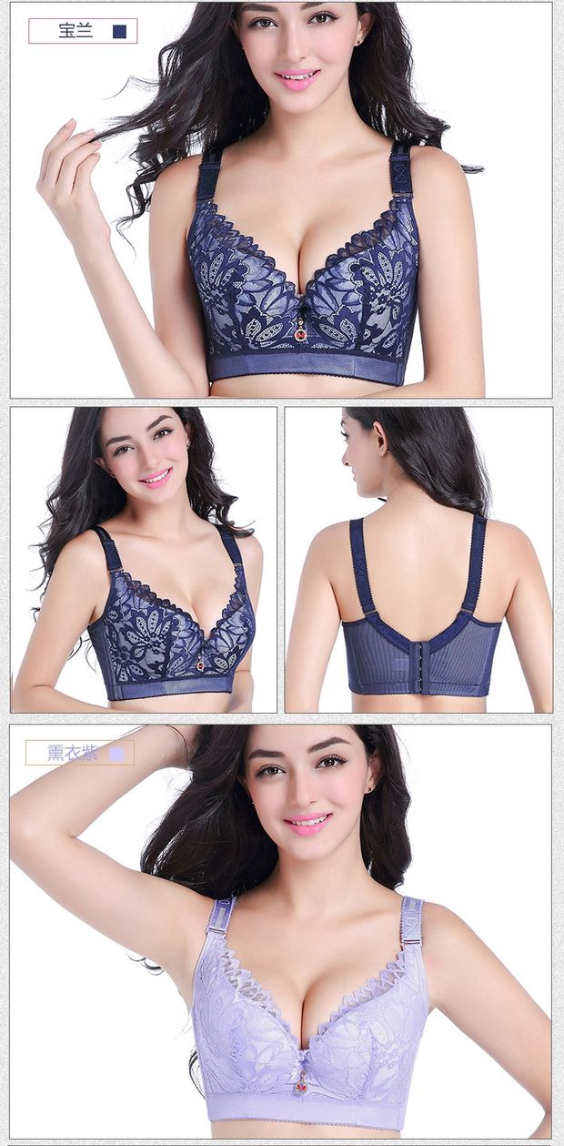 Đồ lót chị em béo tập hợp ngực ngực tạo dáng chống chảy xệ bộ sưu tập sữa gợi cảm về sự hỗ trợ điều chỉnh ngực lớn mỏng quần xì nữ