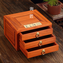 Huali solid wood Puer tea box multi-layer tea cake storage box storage box storage box cabinet Chinese drawer tea tea division tea tray