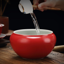 Tea wash tank Japanese home kung fu tea set accessories tea cup basin ceramic Jianshui extra large tea pelvis large Cup Wash