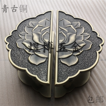 Chinese semicircular door handle glass door bronze handle European door handle door handle open lotus handle