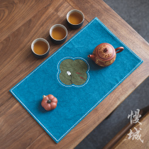 Dry tea mat cotton linen Japanese style simple tea mat household dry tea cloth mat kung fu tea table mat