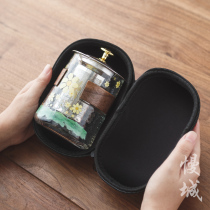 Fast guest Cup Glass travel tea set ceramic a pot of three cups floating cup portable tea set