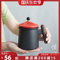 Slow city Imperial office Cup Japanese ceramic tea water separation Tea Cup home Tea Cup creative mug