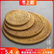Slow city Vietnam handmade old rattan coaster purple clay teapot pad teapot mat tea ceremony accessories