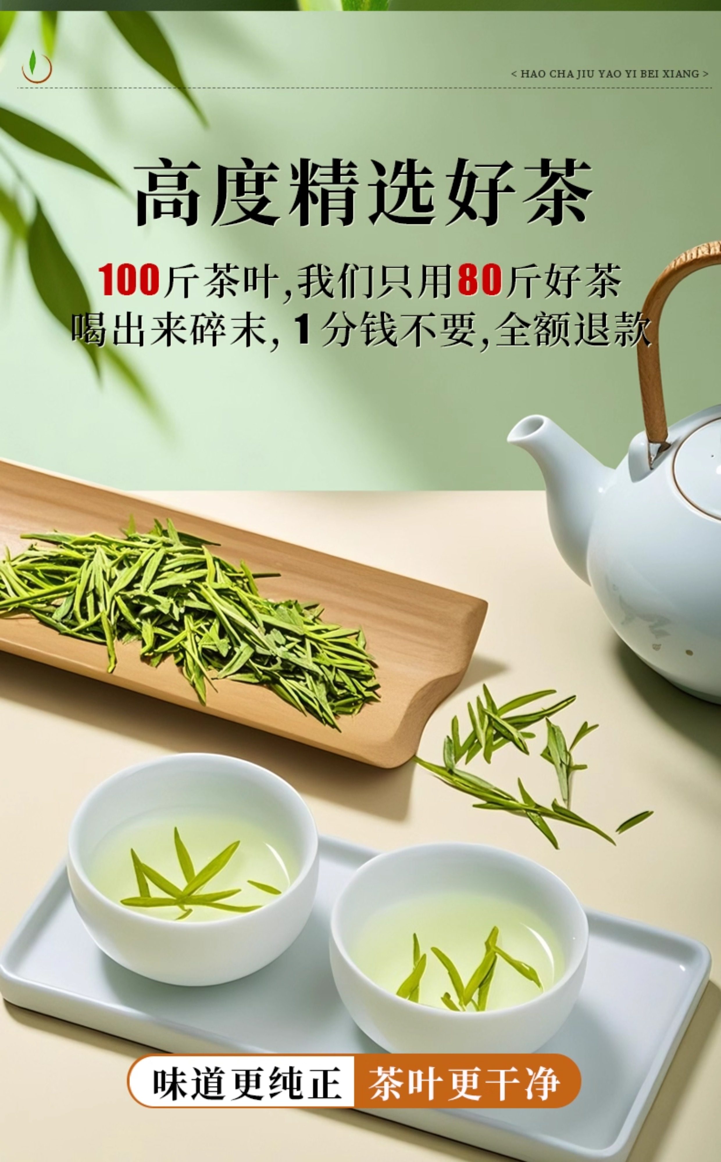【中國直郵】 一杯香 2025新茶白茶明前安吉綠茶茶葉自己喝春茶 100g*2罐