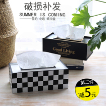 Simple wooden Nordic tissue box Creative ins pumping paper box Home home living room napkin paper box Paper pumping box