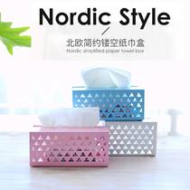 Simple ins Nordic tissue box paper box Creative living room home household wrought iron paper box Napkin box