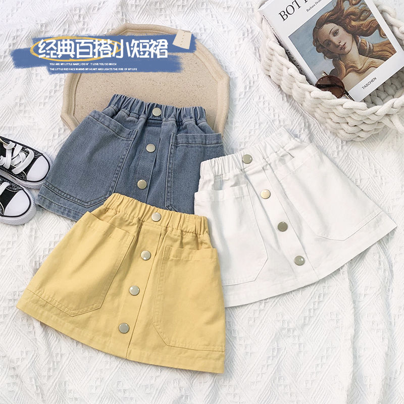 Children's clothing girls denim skirt summer small and medium children Korean version loose fashion skirt western style casual shorts
