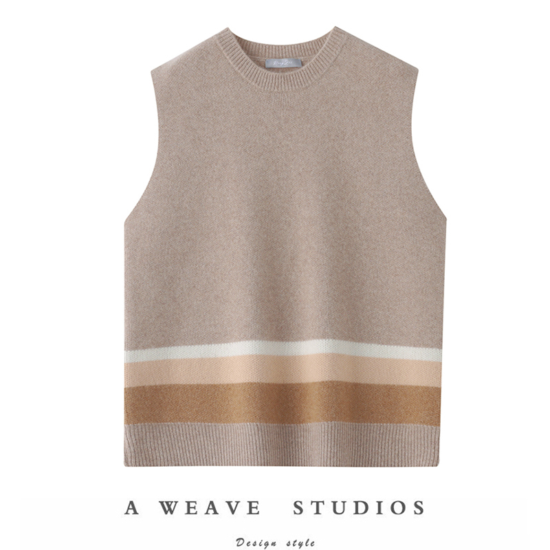 Ten-Strand Thickened~100% Pure Cashmere Knitted Vest for Women, Loose and Thickened, New Autumn and Winter Sleeveless Sweater