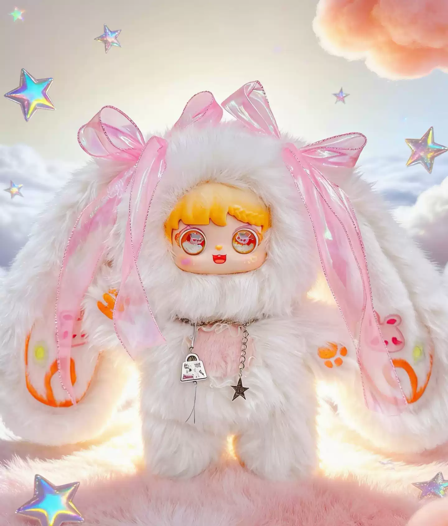 LuckyDeerNai晚安小兔600體甜茶小兔毛絨公仔掛件潮玩禮物盲盒A