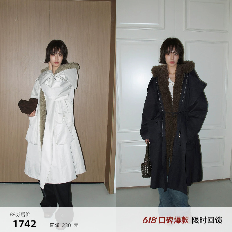 Aying Fur's "Winter Edinburgh" Hooded Long Autumn and Winter Coat Parka Wool Fur Jacket for Women Aying Fur's "Winter Edinburgh" Hooded Long Autumn and Winter Coat Parka Wool Fur Jacket for Women