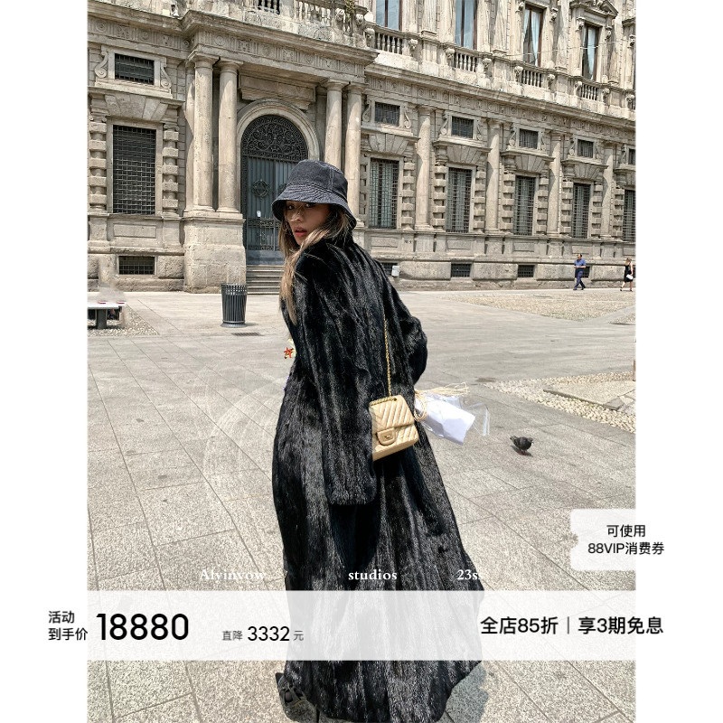 Aying Fur's "Black Ace Contract" Imported Baojia Meiben Black Whole Mink Fur Women's Mink Coat Fur Jacket Aying Fur's "Black Ace Contract" Imported Baojia Meiben Black Whole Mink Fur Women's Mink Coat Fur Jacket