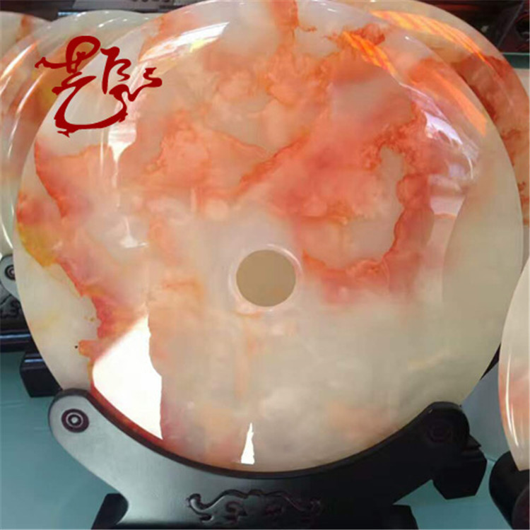 Natural safflower ice jade safety buckle ornaments jade buckle nostalgic jade jade bi and family bi home porch decorations