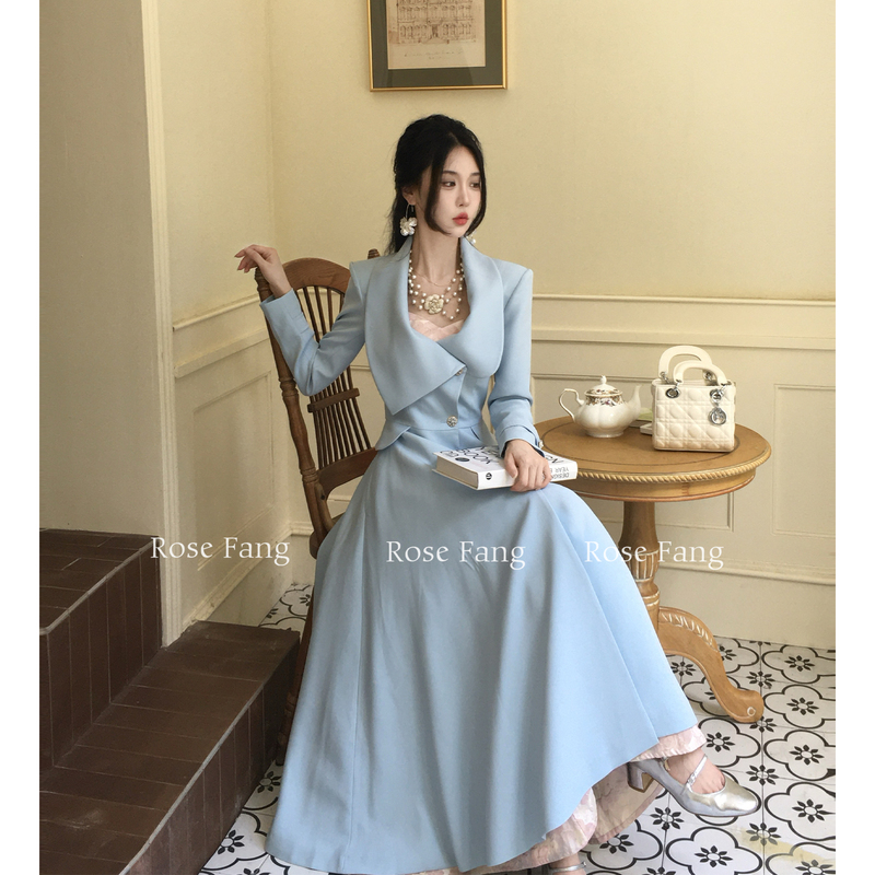 Rosefang New Product Limited-Time Offer [Tim-Style Beauty] Autumn and Winter French-Style Waist-Cinching Lapel Trench Coat for Women