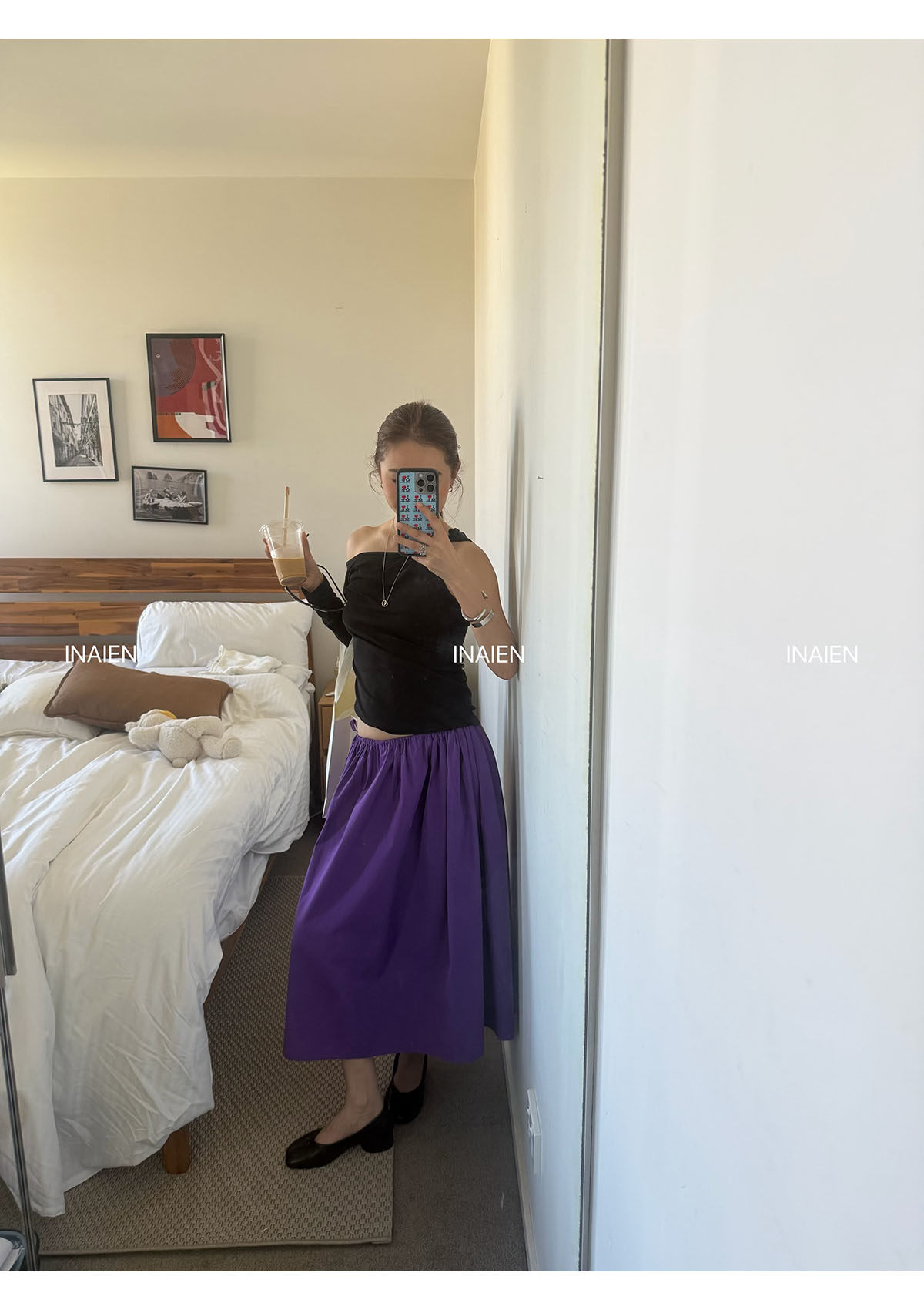 INAIEN笑笑家 "Вальс" уникальная красивая полуюбка скрывающая недостатки фигуры на весну 2026