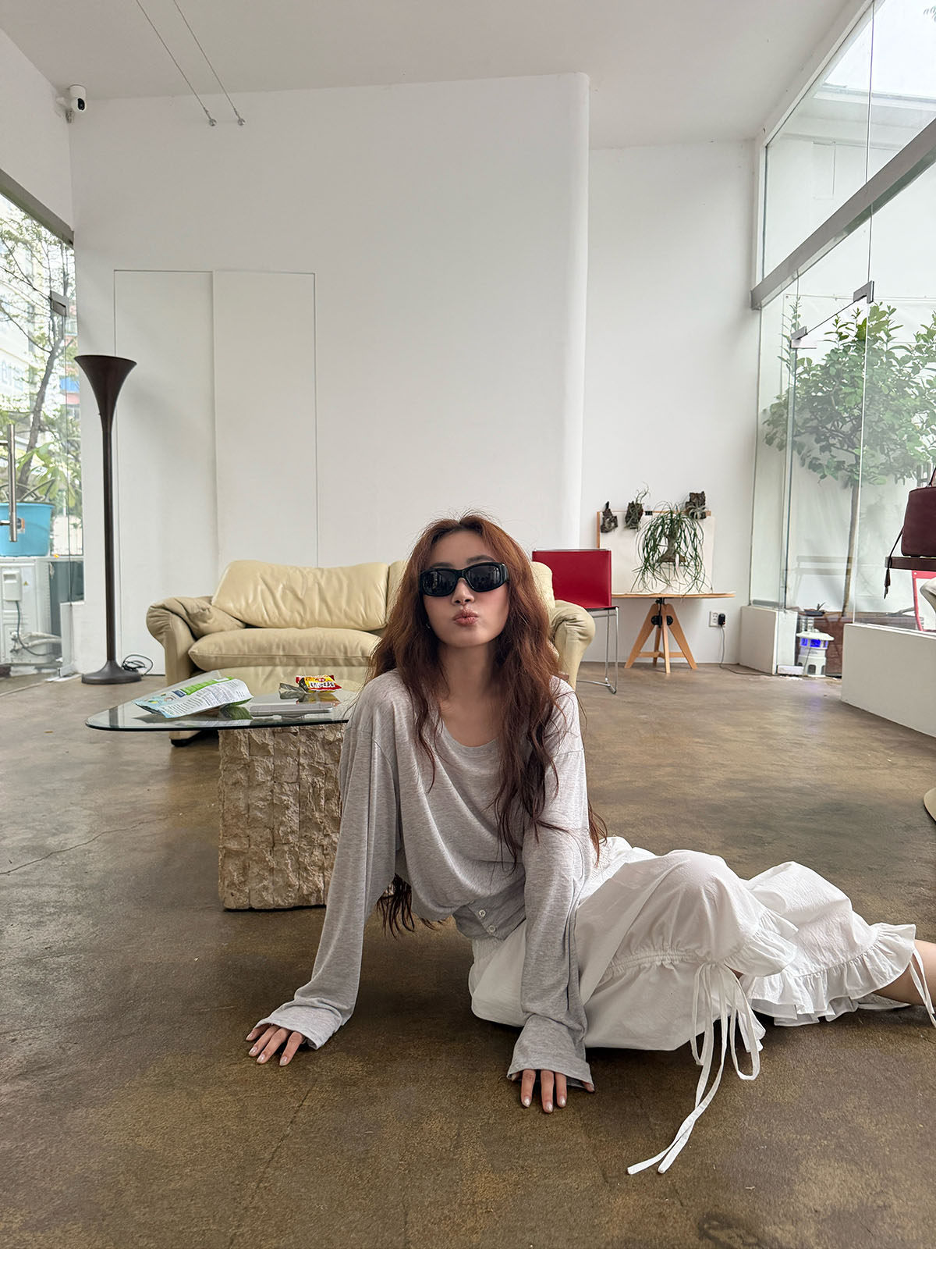 INAIEN笑笑家 "Легкий кислород" весенне-летняя тенсел-шерстяная приталенная солнцезащитная кофта тонкая с длинным рукавом