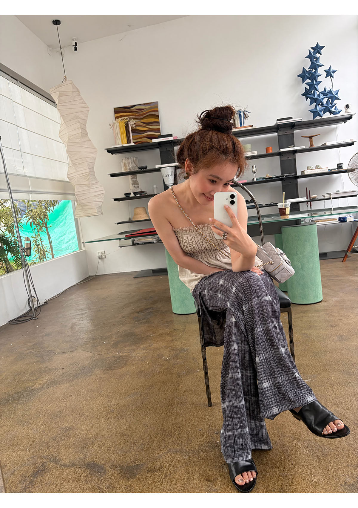 INAIEN笑笑家 "Манхэттен черная вуаль" плотная сетчатая устойчивая к складкам корректирующая деловая элегантная юбка-брюки из сетки